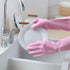 HSL Household Cleaning Gloves - Reusable Kitchen Dishwashing Gloves, Latex Free, Cotton Lining, Waterproof, Non-Slip