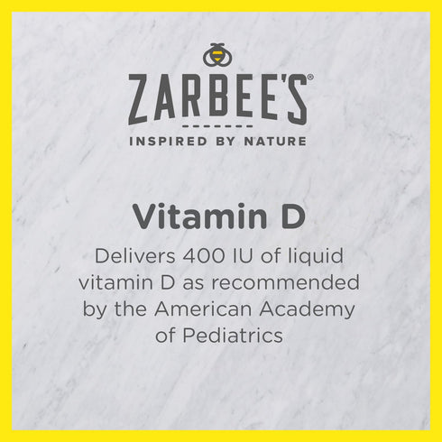 Zarbee's Vitamin D Drops for Infants, 400IU (10mcg), Baby & Toddler Liquid Supplement, 2 Pack, 0.47 Fl Oz Bottles
