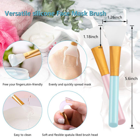 Silicone Face Scrubber, 2pcs Exfoliating Lip Brush, 2pcs Cleansing Brush, 2pcs Face Mask Brush Tool