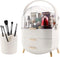 Makeup Organizer, Waterproof 2-Layer Cosmetics Display Case, Skincare Storage Box (White A)