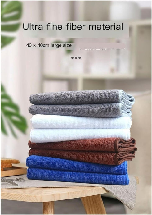 kinganrun 12-Pack 40x40cm Microfiber Cloths, Absorbent Lint-Free for Kitchen Car Glasses(Red)