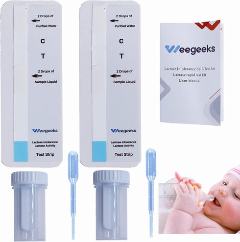 WEEGEEKS 2Pcs Lactose Intolerance Test Strips at Home Lactase Activity Test Food Sensitivity