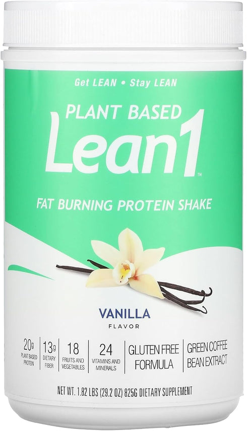 LEAN1 Nutrition 53 Meal Replacement Powder for Weight Loss, Fat Burner, Plant Based Vanilla (27.5 Ounce)