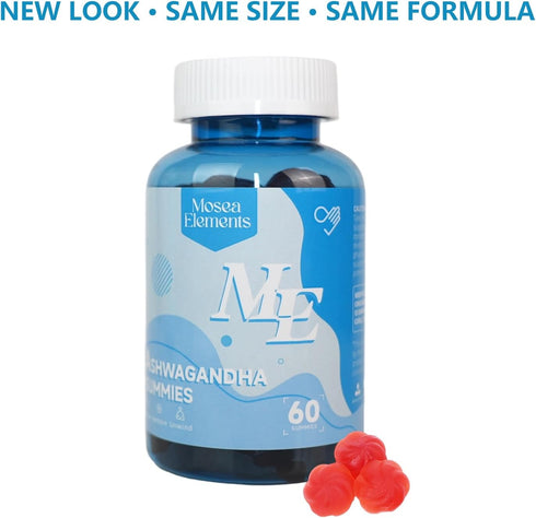 MOSEA ELEMENTS Gummies Gummies Gummy, (60 Count Pack 1) Ashwagandha & Vitamin D for Men & Women - Relax & Restore