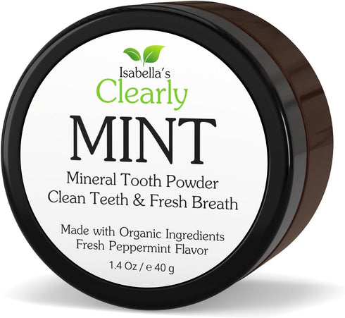 Isabellas Clearly Mint Remineralizing Tooth Powder | Teeth Whitening Natural Fluoride Free
