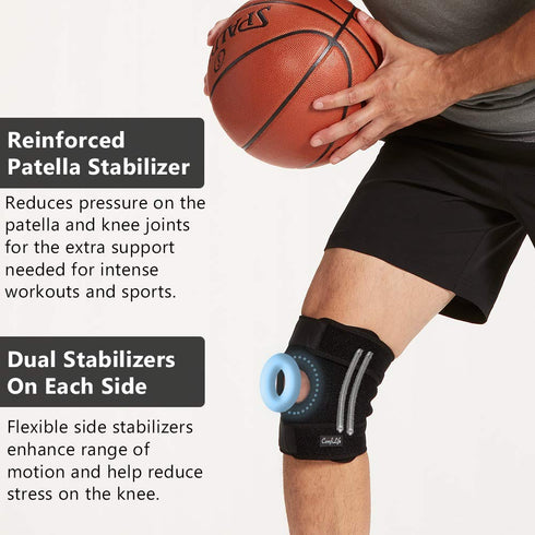 ComfiLife Knee Brace - Neoprene for Knee Pain Relief, Adjustable Compression, Open Patella Support, Non-Slip (Small)