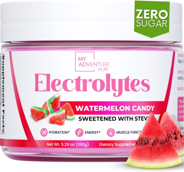 Zero Sugar Watermelon Candy Electrolytes Powder - Sugar Free Drink Mix for Refreshing Hydration, Vegan, Keto, Paleo -