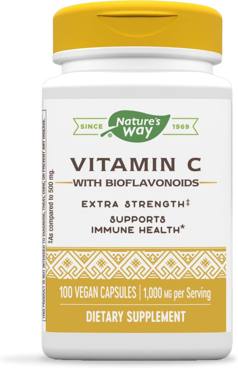 Nature’s Way Vitamin C with Bioflavonoids - Extra Strength 1g Ascorbic Acid - Immune Support - 100 Capsules