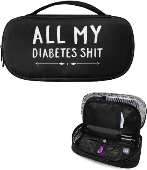 All My Diabetes Shit Rainbow Insulin Cooler Travel Case, Portable Medication Cooler Bag for Glucose Meter & Insulin Pen