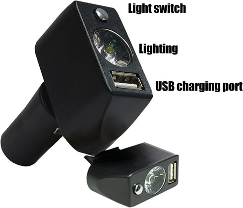 LEEZAD 3 LED Light for Electric Wheelchairs, Pin XLR Head High Brightness Adjustable Angle USB Electric Wheelchair