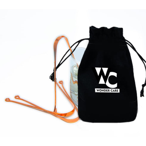 Wonder Care 3 Pieces 100% Copper Tongue Scraper for Optimal Oral Hygiene
