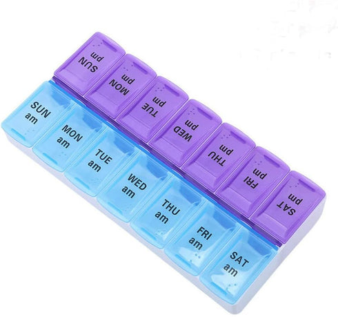 MAYFIVE 2 7 (2 Weekly Pill Organizer Times A Day Day Pill Box Holder Large Daily Medicine Organizer Travel Pill Case