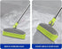 Adjustable Rubber Push Broom and Dustpan Set, Self Cleaning Indoor Outdoor Angle Brooms for Home, Long Handle for Pets