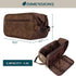 PAVILIA Toiletry Bag for Men, Dark Brown Travel Essentials Shaving Dopp Kit, Organizer Case for Grooming