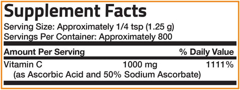 Buffered Vitamin C Powder, Ascorbic Acid with Sodium Ascorbate, 1 Kilogram (2.2 Lbs)