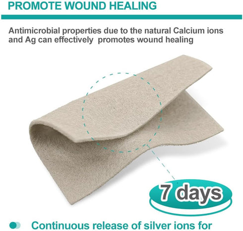 Pads,4'' 4'' 5 Packs Dimora Upgrade Silver Calcium Alginate Wound Dressing -Antibacterial Non Stick Gauze, Highly