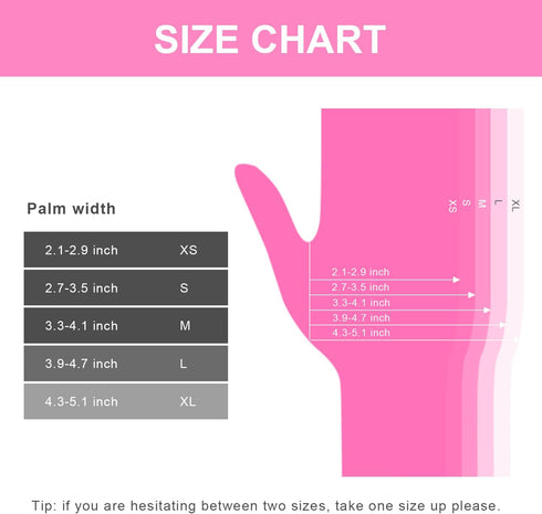 FINITEX Pink Nitrile Disposable Gloves - 3.5mil, 100PCS Powder Free Latex Free Cleaning Medical Exam Food Gloves