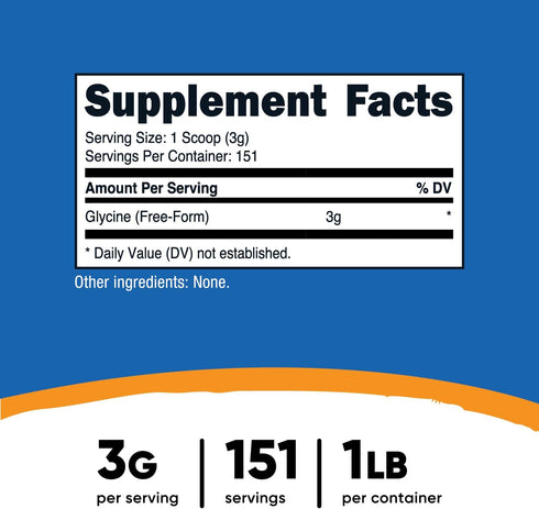 Nutricost Glycine Powder 1lb: Non-GMO, Gluten Free