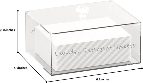 Acrylic Laundry Detergent Sheets Dispenser with Lid, Storage Box for Laundry