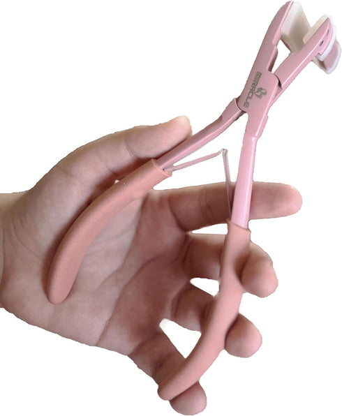 MIRACLE Professional Light Pink Tape-In Hair Extension Pliers, 7-Inch Sealing Tool for Stylists