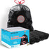2-4 Gallon Drawstring Trash Bags, 200 Count Bulk Value Pack, Black & Unscented for Home and Business