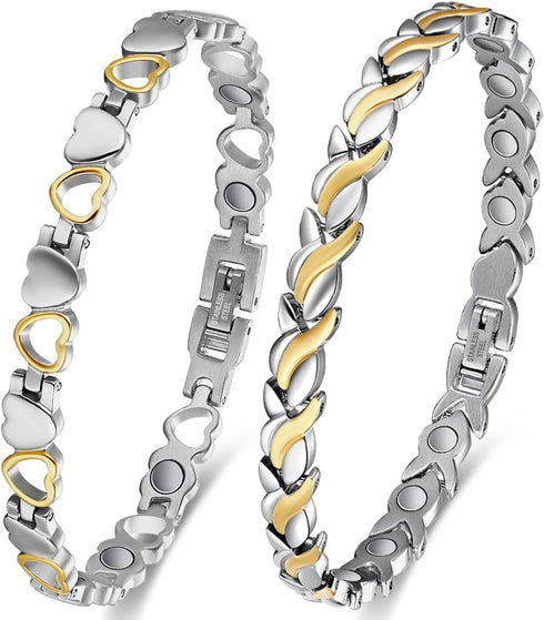 Vicmag Magnetic Bracelet for Women, Adjustable Titanium Steel Magnet Bracelet Gift