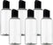 ljdeals 4 oz Clear Plastic Empty Bottles - Refillable Cosmetic Containers with Black Disc Top Caps, Pack of 6