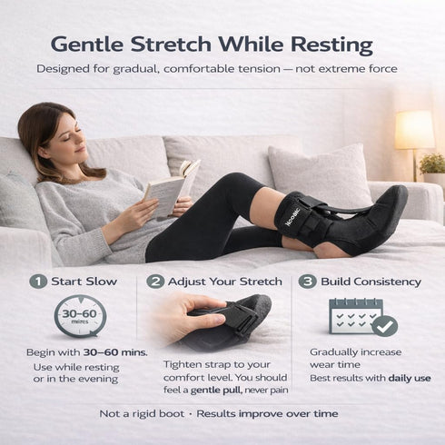 NOOBIC Plantar Fasciitis Night Splint, Foot Roller & Lacrosse Ball for Tension Relief, Foot Pain Relief Heel Spur, Arch