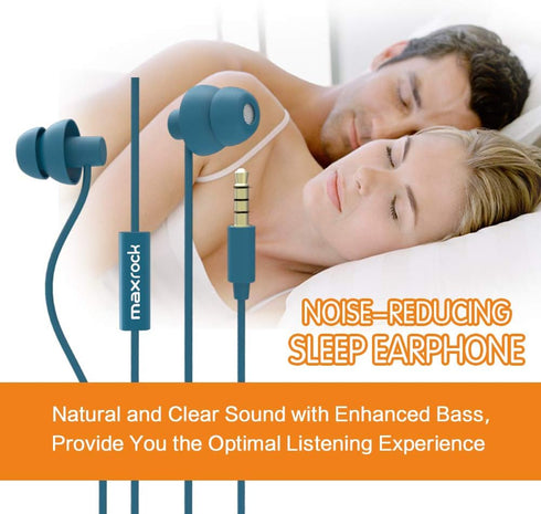Sleep Earplugs - Noise Isolating Silicone Earbuds for Insomnia, Side Sleepers, Snoring, Travel & Relaxation (Blue)