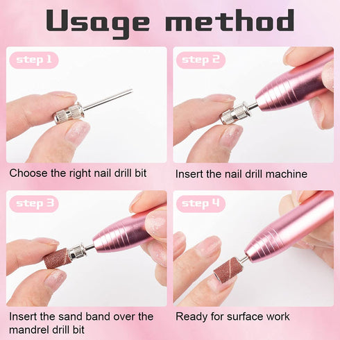 Rolybag 10 Pieces Nail Drill Heads, Nail Drill Bits Sanding Band Shaft 3/32 Inch for Electric File Nail Sanding