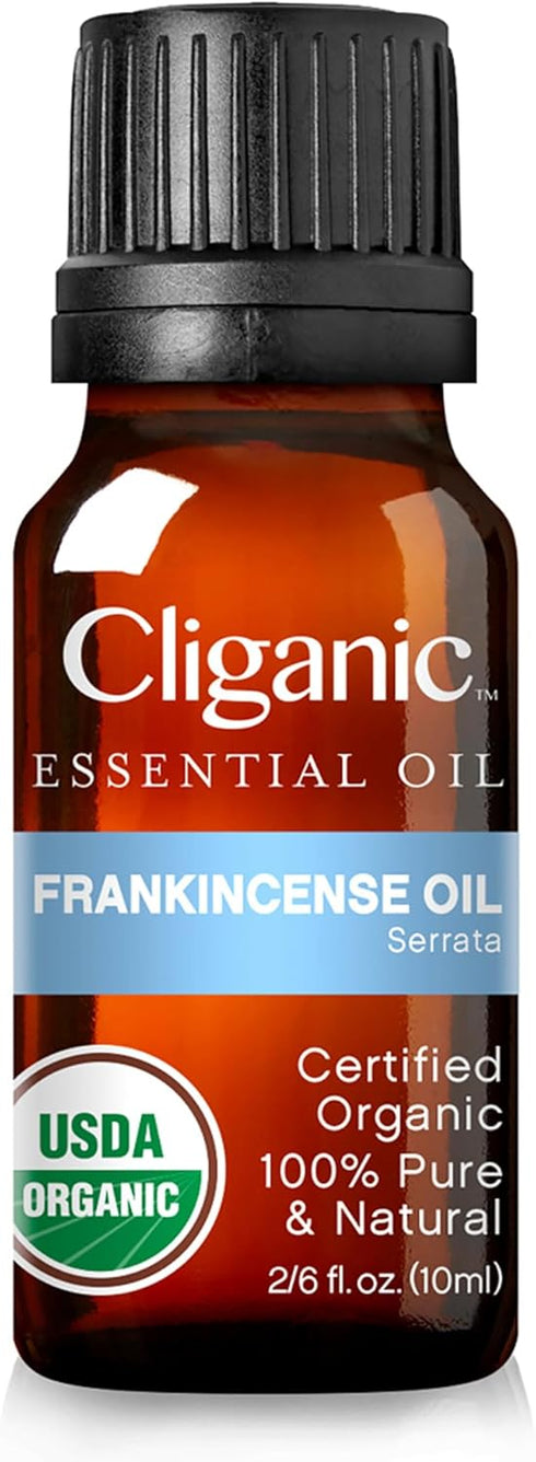 Cliganic Organic Frankincense Essential Oil - 100% Pure Natural Undiluted for Aromatherapy, Non-GMO Verified