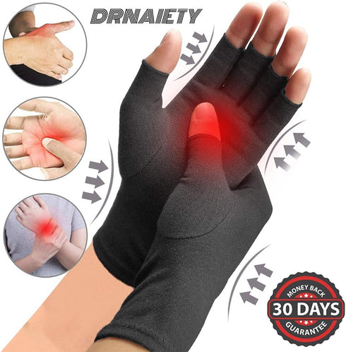 2 Pairs Arthritis Compression Gloves for Pain Relief, Compression Gloves for Women & Men, Warm Moisture Absorption