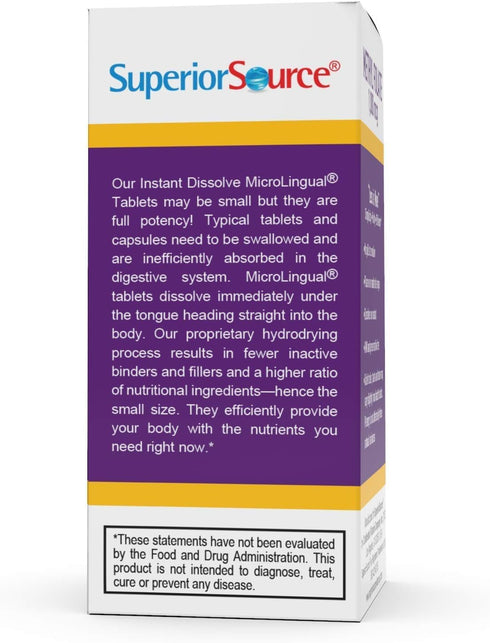 Superior Source Methyl Folate 1,000 mcg - 60 Sublingual Tablets for Healthy Nervous System & Red Blood Cells