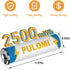 PULOMI 4pcs 1.5V 1666mAh 2500mWh 1.5 1200x AA Battery AA Batteries, USB/Type-C AA Rechargeable Battery, High Capacity