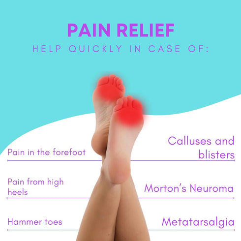 Premium Memory Foam Metatarsal Pads for Women, Adhesive Ball of Foot Cushions for Pain Relief in High Heels