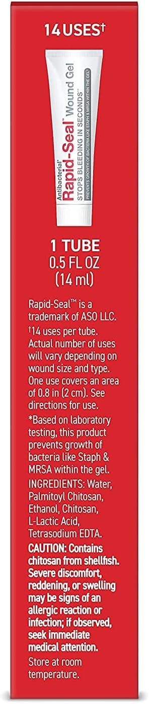 Wound Gel (1 Tube) - Stops Bleeding in Seconds, Ideal for Cuts, Scrapes, Razor Nicks, Emergency First Aid Supplies