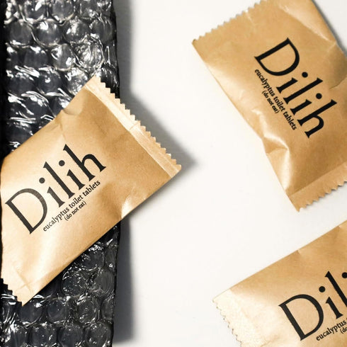 Premium Bathroom Air Freshener | Dilih Toilet Tablets | Elegant Dissolvable Eucalyptus, 24 Count