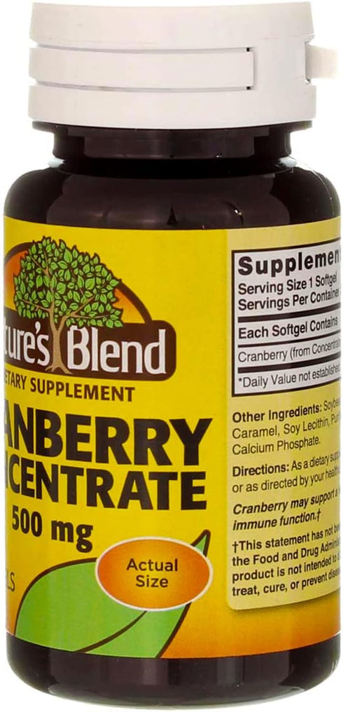 Nature's Blend Cranberry Concentrate 500 mg Soft Gels, 60 ct, Pack of 2