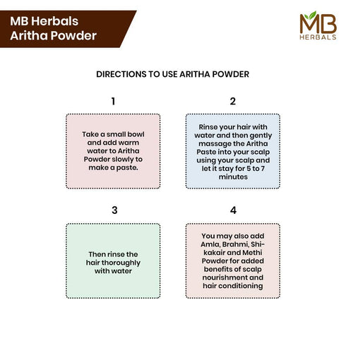 MB Herbals Aritha Powder 8 oz | 100% Pure & Organically Grown Soap Nut Powder for Natural Hair Shampoo & Conditioner