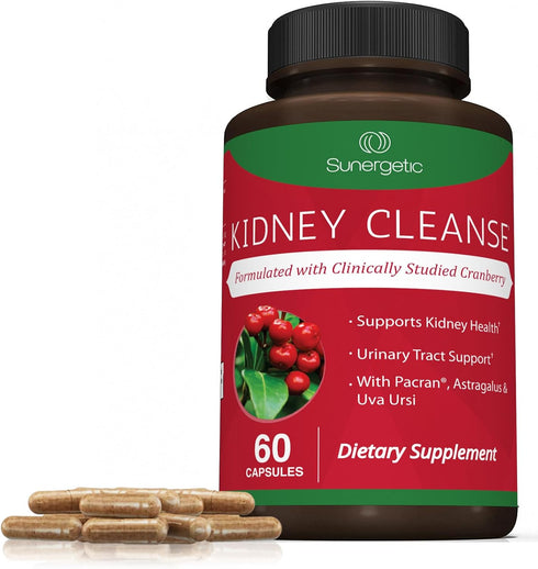 Powerful Kidney Cleanse Supplement with Cranberry Extract - 60 Vegetarian Capsules for Healthy Kidneys & Urinary Tract