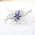 Olbye Blue Rhinestone Wedding Hair Comb Bridal Accessories for Bride and Bridesmaids Silver Hair Piece