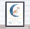 The Card Zoo Birth Details Nursery Christening New Baby Moon Dog Keepsake Gift Print