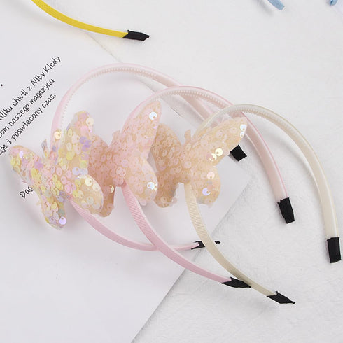 Toddler Headband with Bow, Glitter Headband for Little Girls, Sparkly Hair Accessories for Kids
