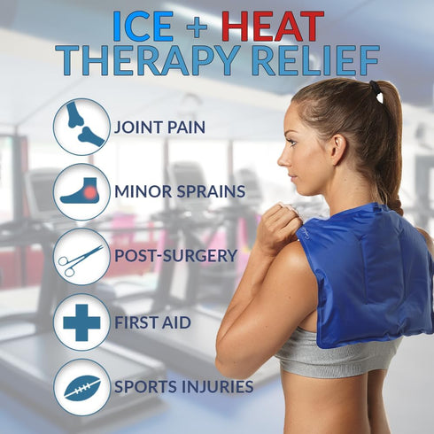 ComfiLife Ice Packs for Injuries – Reusable Hot and Cold Pack with Wrap for Joint Pain Relief (Large, Pack of 1)