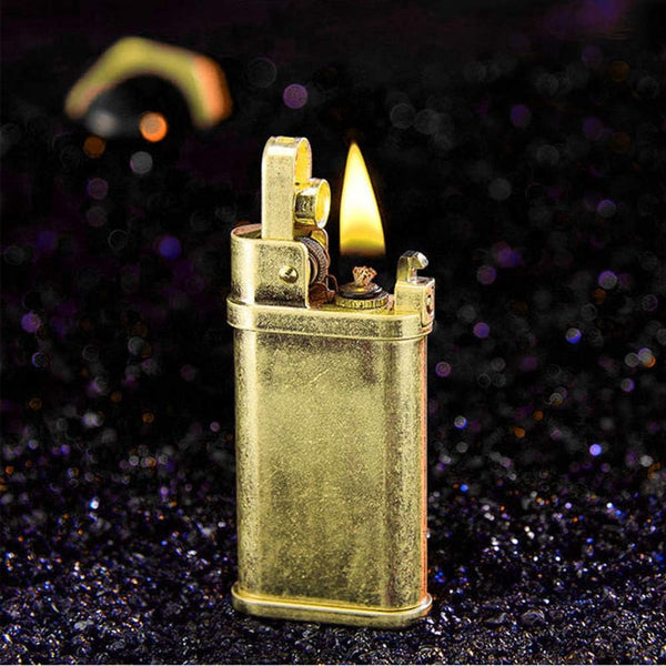 Vintage Trench Lighter Kerosene Copper Lighter - Windproof Brass Lighter for Men