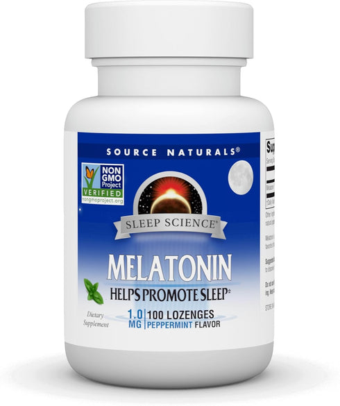 Source Naturals Melatonin 1 mg - 100 Peppermint Flavored Lozenges