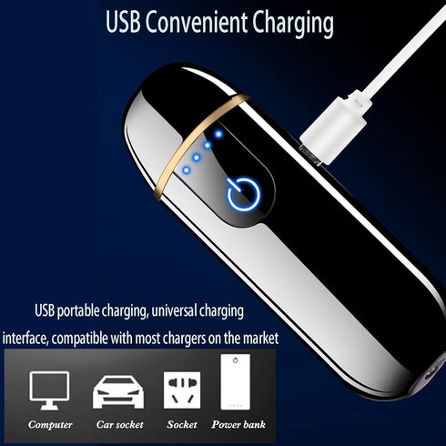 Electric Lighter, Smart Mini USB Rechargeable Lighter, Touch Ignition Windproof Flameless Lighter for Gifts (Red)