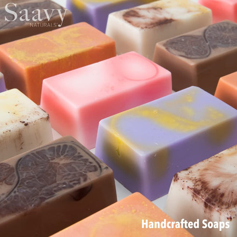 Saavy Naturals Lavender Chamomile Handmade Soap Bar, Moisturizing Vegan Soaps, 5 Oz, 2 Pack