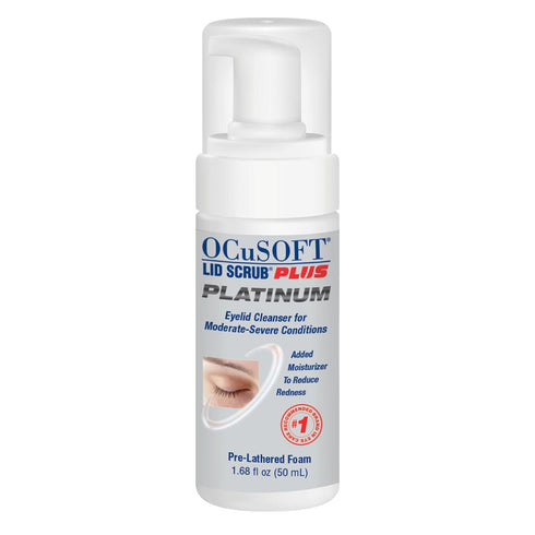 OCuSOFT Lid Scrub PLUS Platinum Foaming Eyelid Cleanser - 1.68 fl oz - Extra Strength Leave-On Cleanser