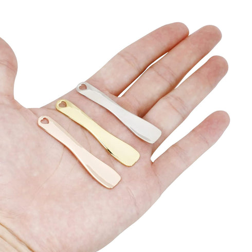 3 PCS Metal Cosmetic Spoon, Mini Skincare Spatula, Zinc Alloy Beauty Scoop (Silver Gold Rose Gold)